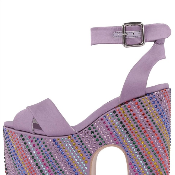 Platform sandal. With rhinestones. Jeffrey Campbell size 8 * like new - Picture 6 of 6